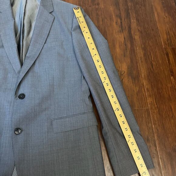 HUGO (HUGO BOSS Red Label) Virgin Wool Two-Button Blazer Sport Coat Grey - Picture 15 of 15